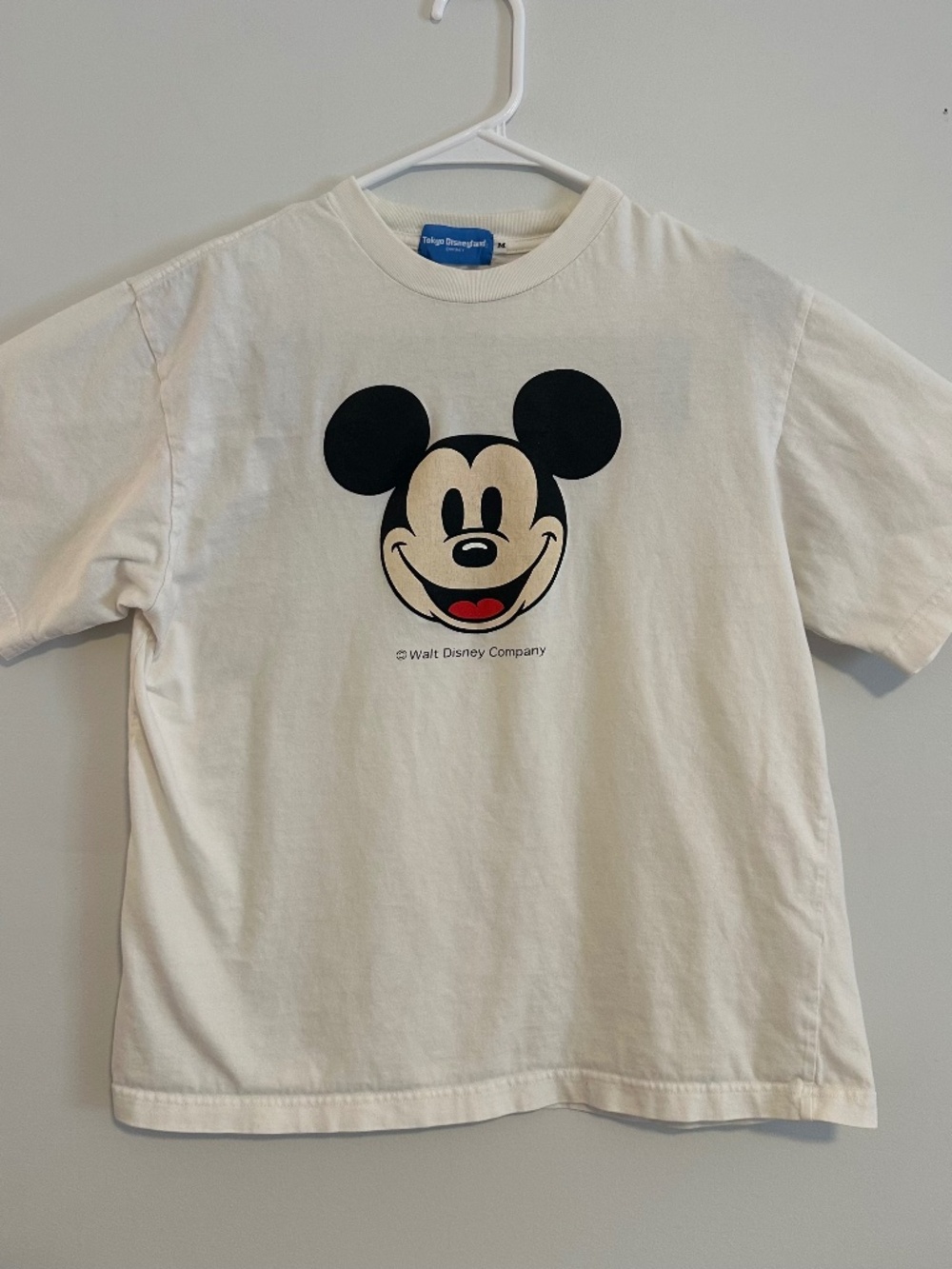 Tokyo Disneyland Mickey Mouse Graphic Print T-Shirt Small White Y2K Short Sleeve